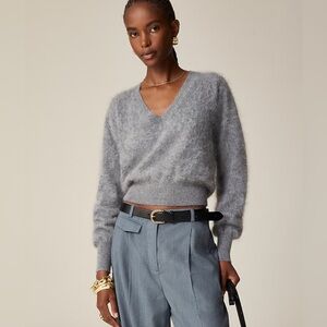 J. Crew Brushed cashmere V-neck sweater 100% cashmere Size M